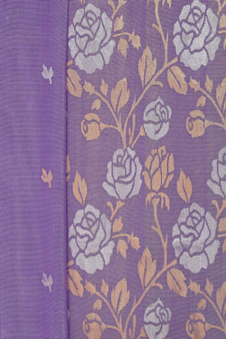 Image of Uppada Cotton Silk Lavender-Purple Saree