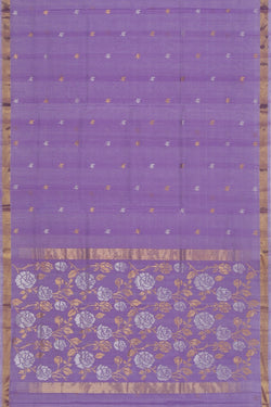 Image of Uppada Cotton Silk Lavender-Purple Saree