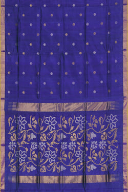 Image of Uppada Silk Peacock Blue Saree