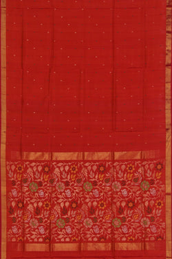 Image of Uppada Silk Brick Red Saree