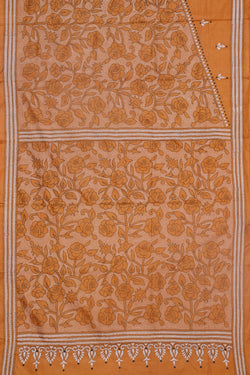 Image of Tussar Silk Kantha Stitch Saree