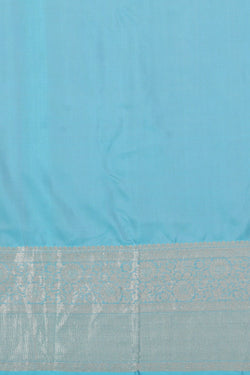 Image of A Simple Yet Elegant Embroidery Silk Sky Blue Saree