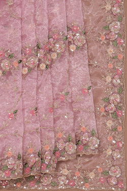 Image of Organza Tissue Embroidery Saree