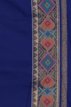 Image of Rajkot Patola Twill Silk Navy Blue Saree