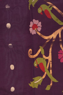 Image of Uppada Cotton Purple Saree