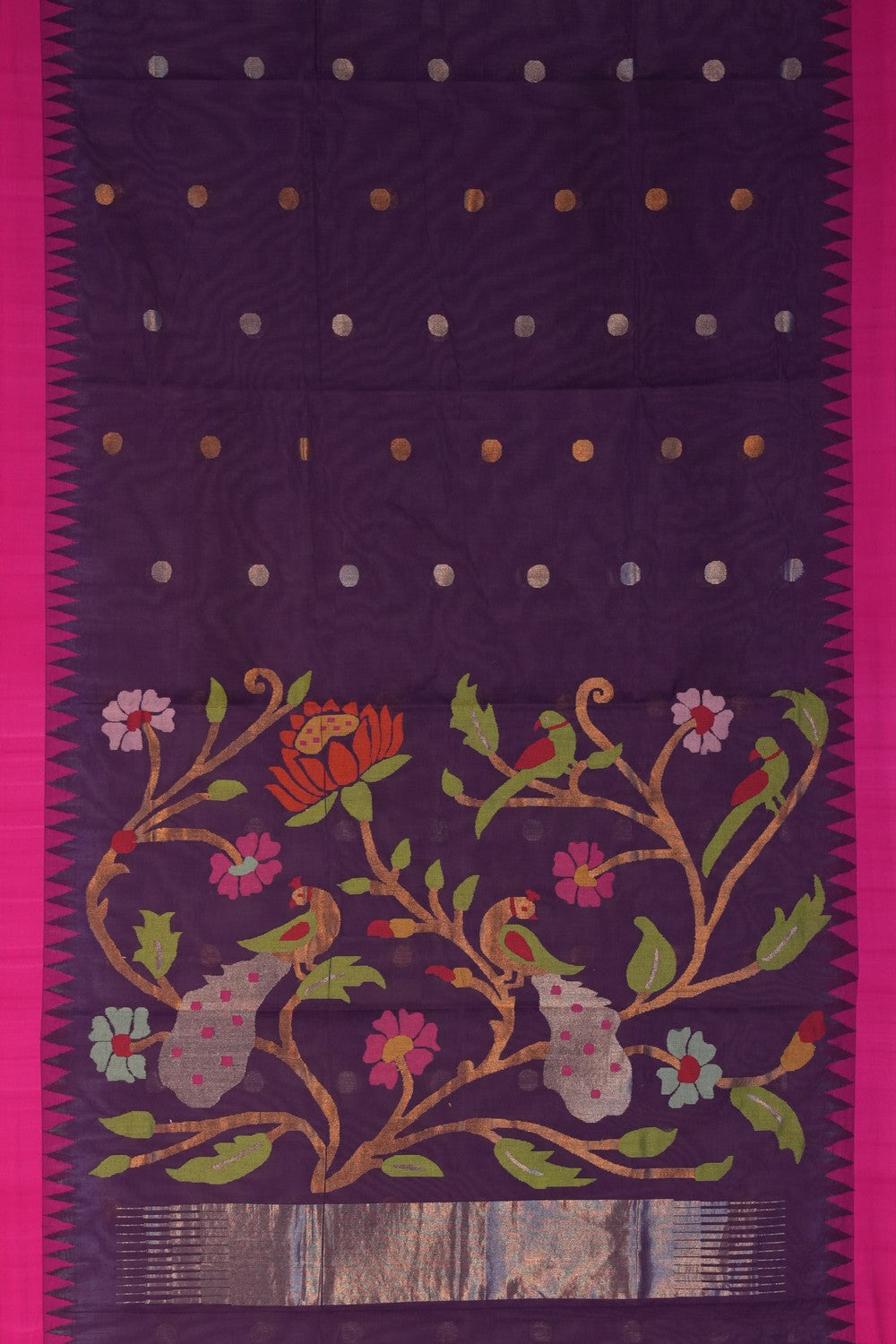 Uppada Cotton Purple Saree