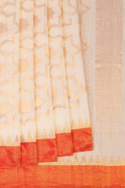 Image of Uppada Cotton Off-White Saree