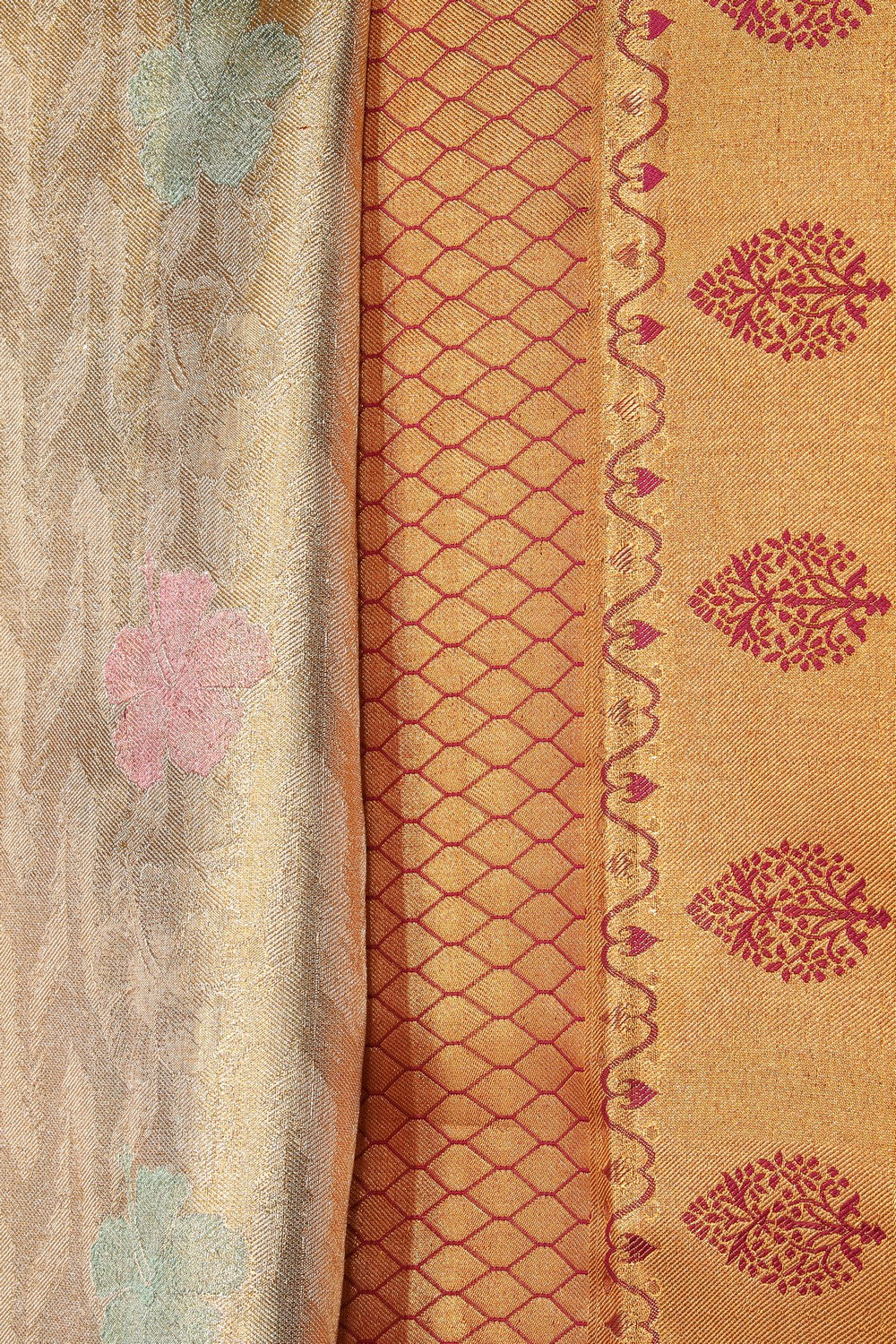 Kanchipattu Tissue Silk Gold Saree