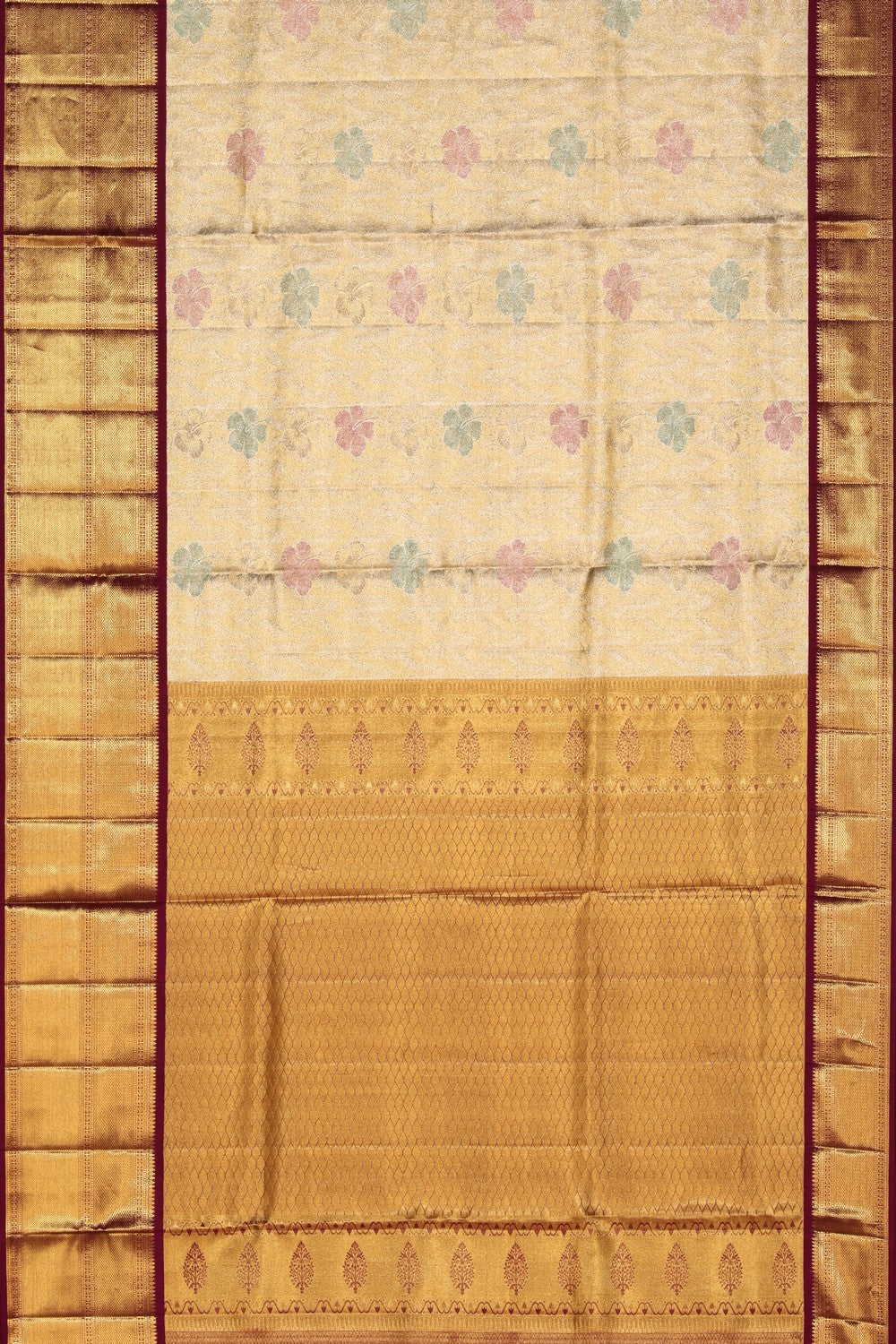 Kanchipattu Tissue Silk Gold Saree