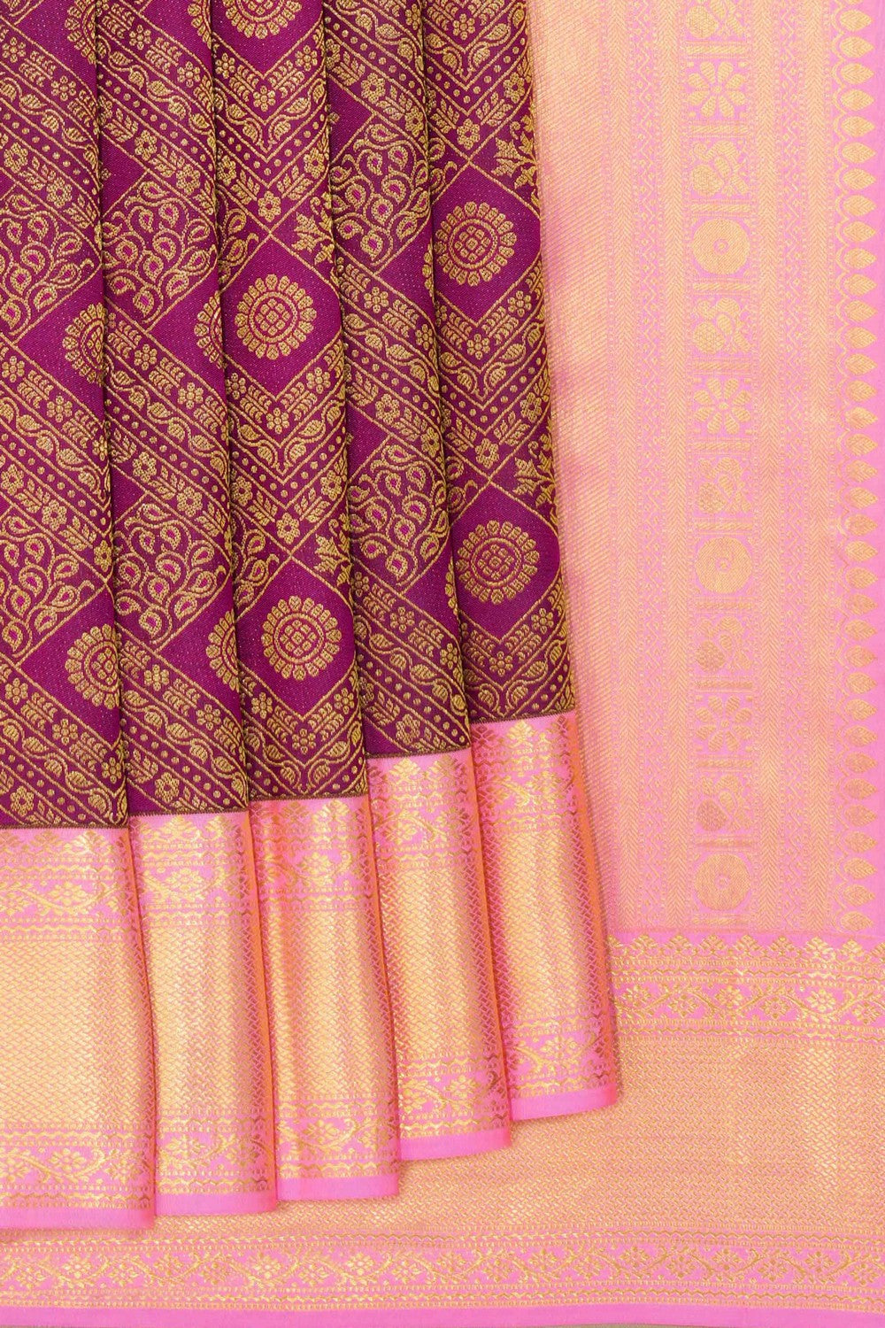 Image of Kanchipattu Brocade Violet Saree