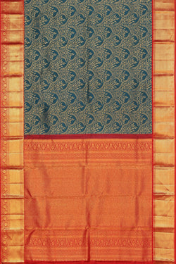 Image of Kanchipattu Silk Blue Saree