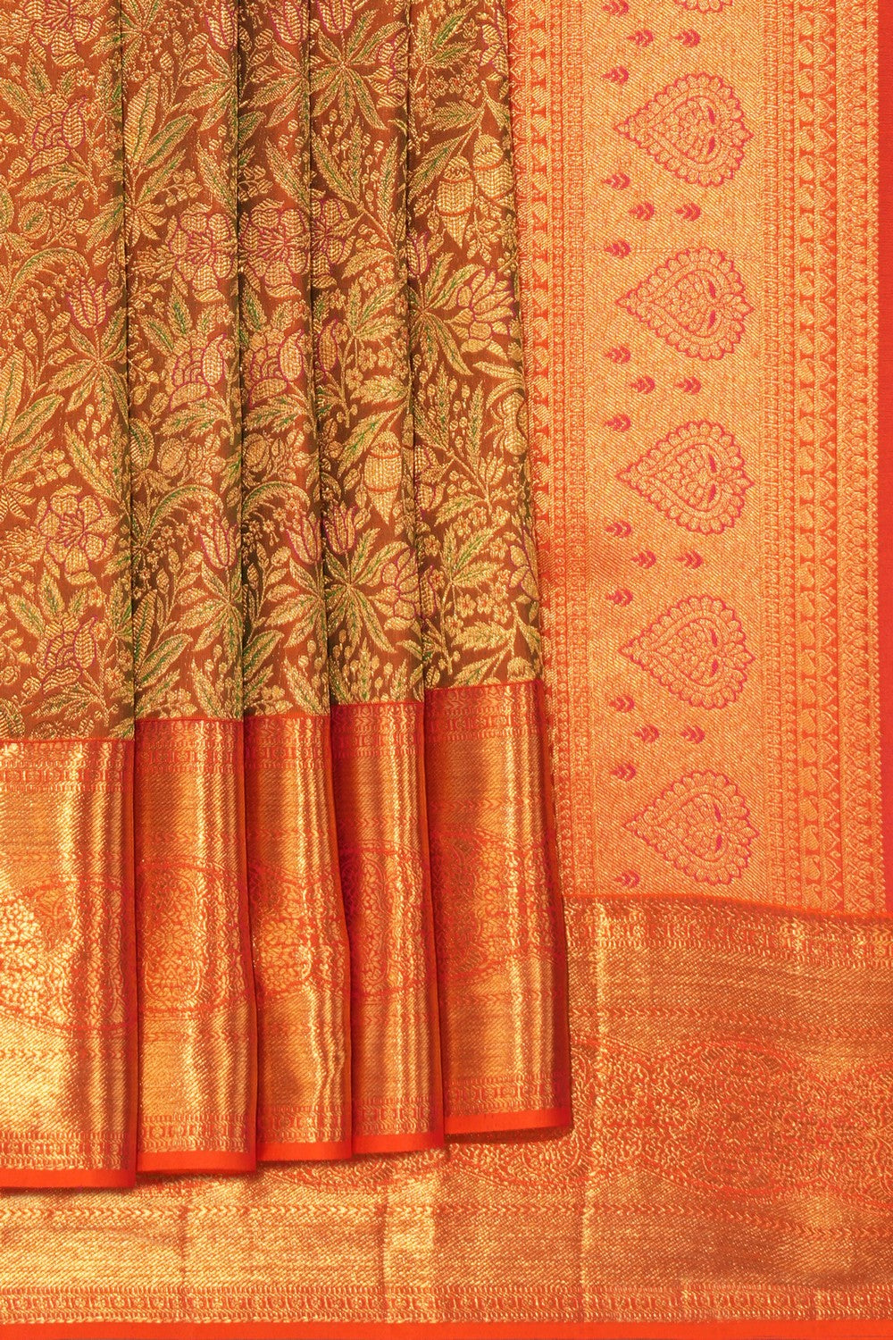 Image of Kanchipattu Tissue Brocade Green Saree
