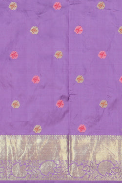 Image of Kanchipattu Embroidery Purple Saree