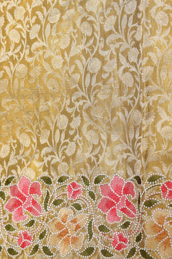 Image of Kanchipattu Embroidery Gold Tissue Saree