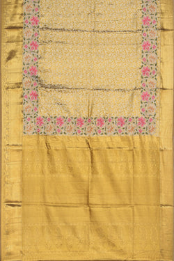 Image of Kanchipattu Embroidery Gold Tissue Saree