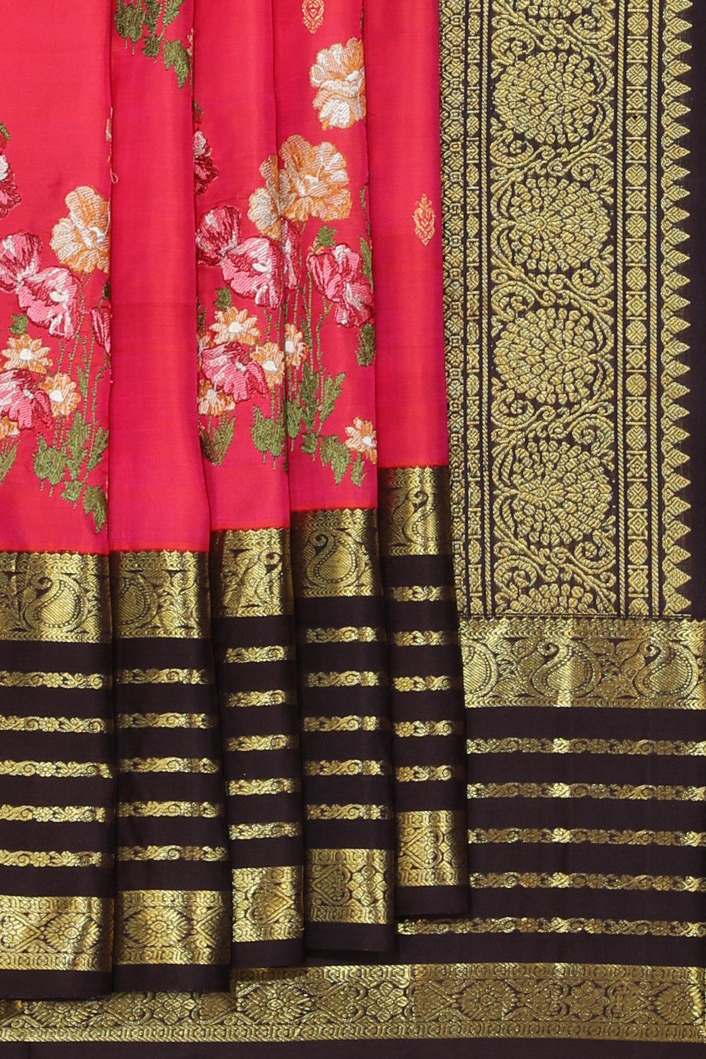 Kanchipattu Embroidery Pink Saree