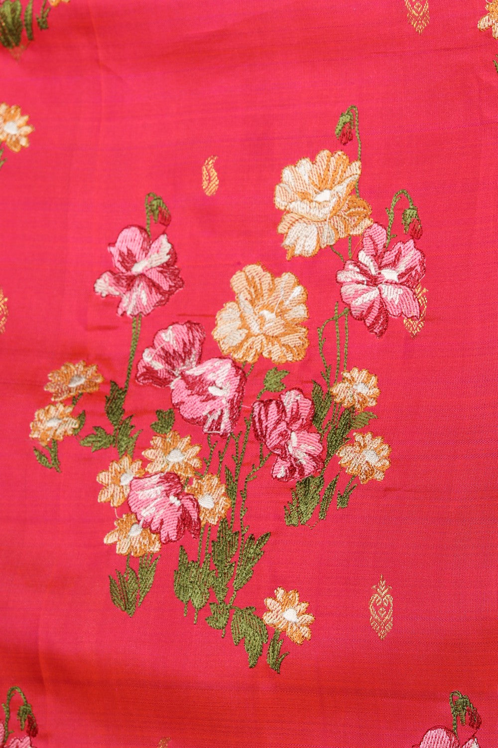 Kanchipattu Embroidery Pink Saree