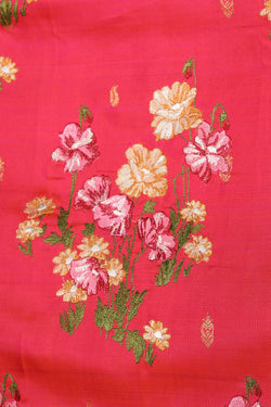 Image of Kanchipattu Embroidery Pink Saree