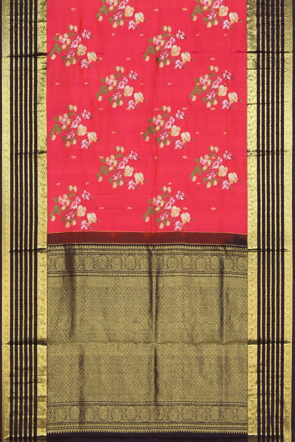 Kanchipattu Embroidery Pink Saree