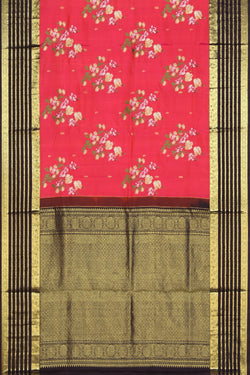 Image of Kanchipattu Embroidery Pink Saree