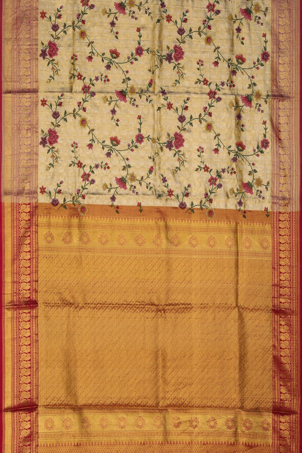 Image of Kanchipattu Gold Embroidered Saree