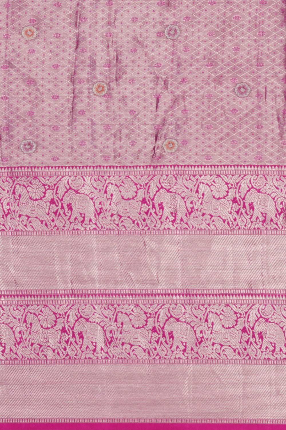 Image of An Embroidered Brocade Silk Saree