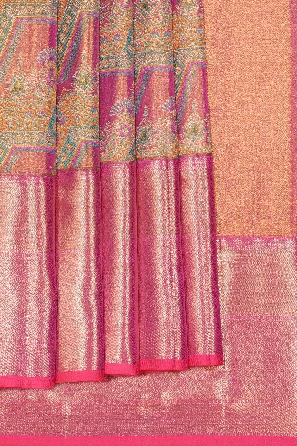 Kanchipattu Tissue Silk Pink Saree