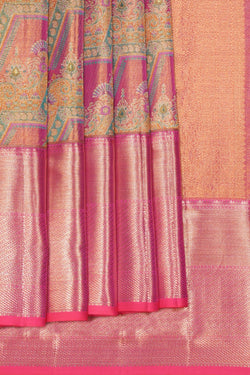 Image of Kanchipattu Tissue Silk Pink Saree