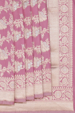 Image of Banarasi Silk Lavender Pink Saree