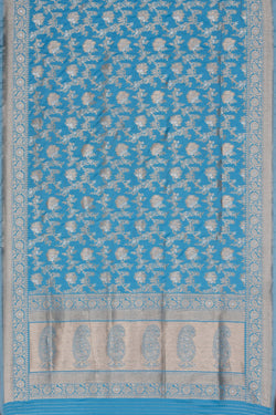 Image of Banarasi Silk Blue Saree