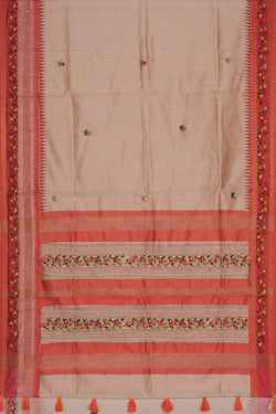 Image of Dupion Silk Embroidery Saree