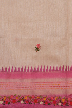 Image of Dupion Silk Embroidery Saree