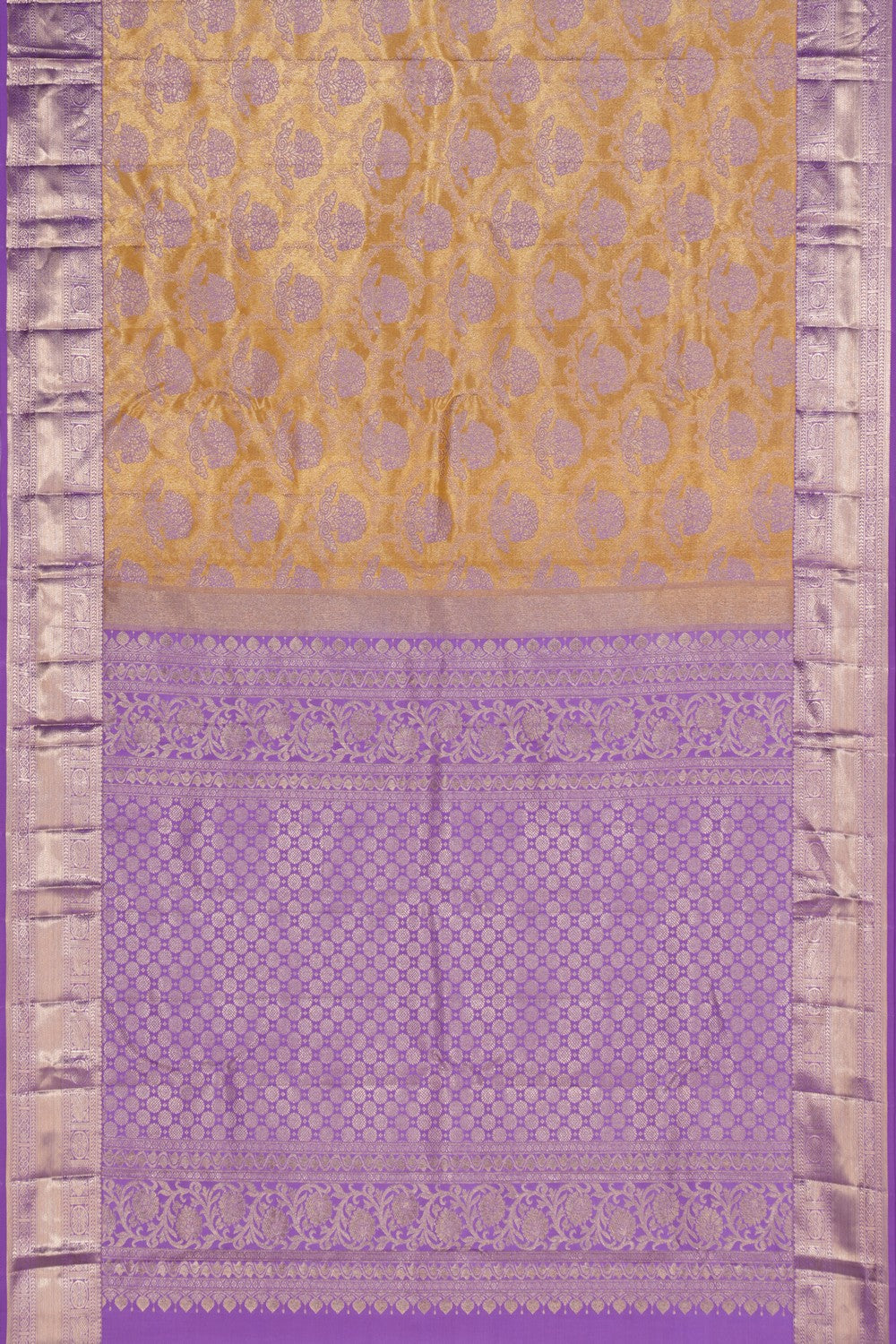 Kanchipattu Tissue Brocade Gold Saree