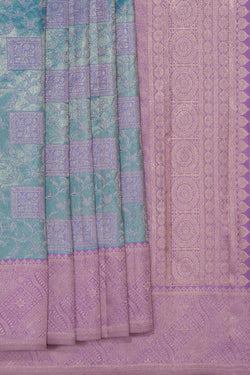 Image of Kanchipattu Tissue Brocade Blue Saree