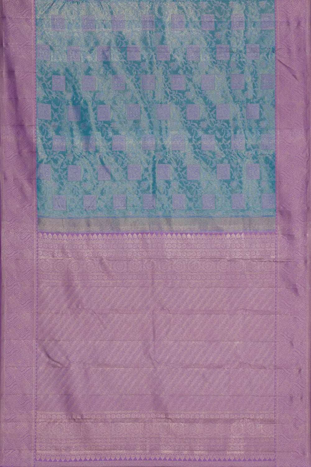 Kanchipattu Tissue Brocade Blue Saree