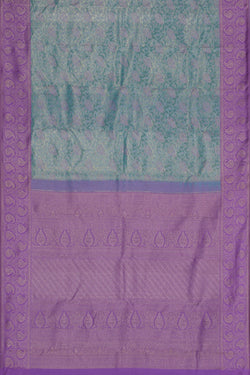 Image of Kanchipattu Tissue Brocade Aqua Green Saree