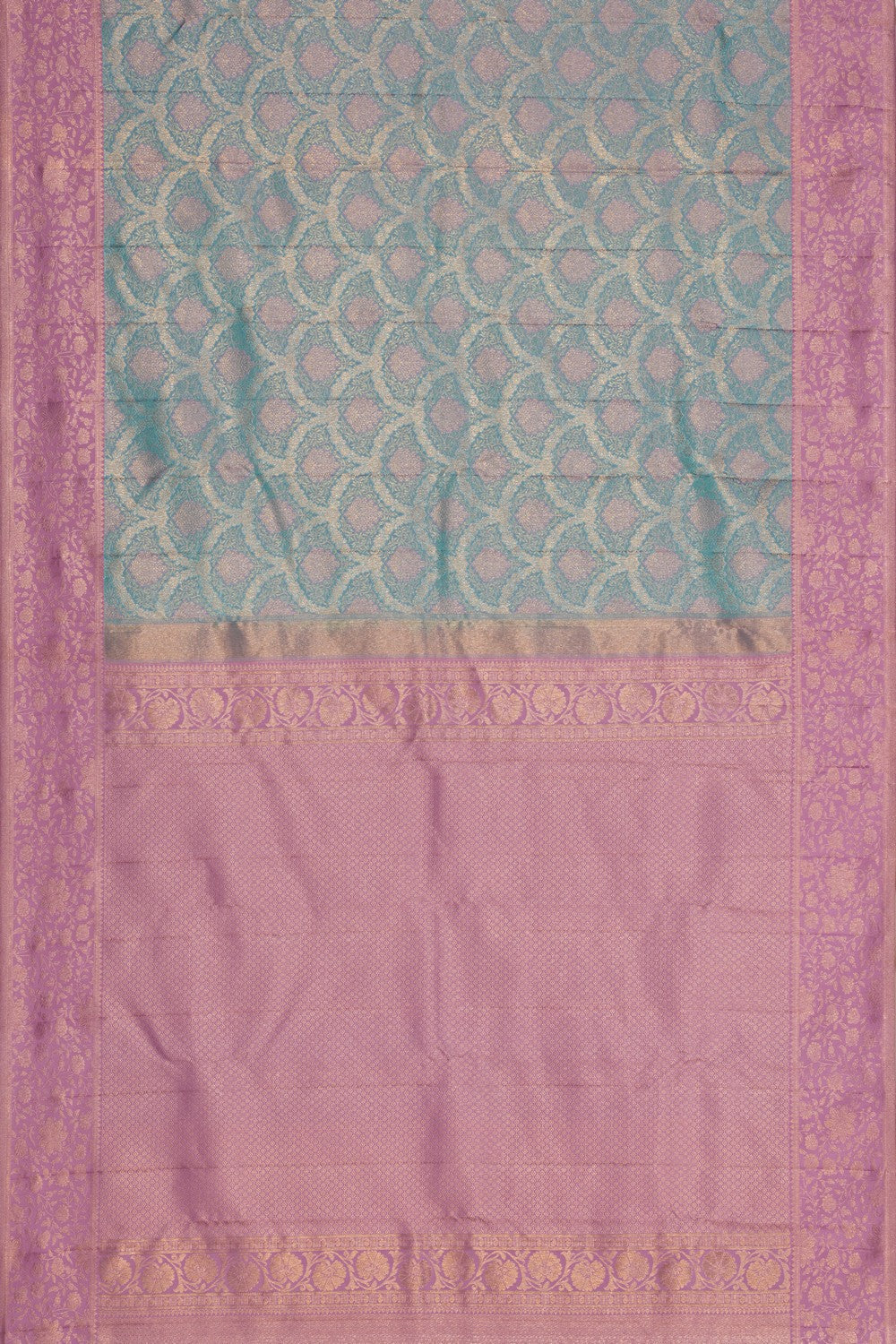 Kanchipattu Tissue Brocade Blue Saree