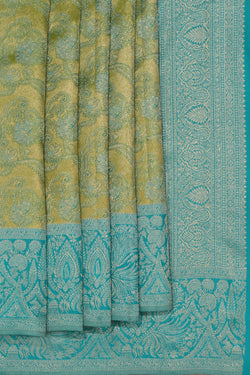 Image of Kanchipattu Tissue Brocade Moss Green Saree