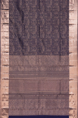 Image of Kanchipattu Brocade Navy Blue Saree