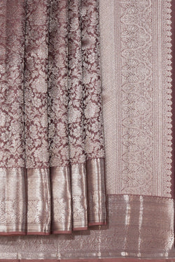 Image of Kanchipattu Brocade Brown Saree