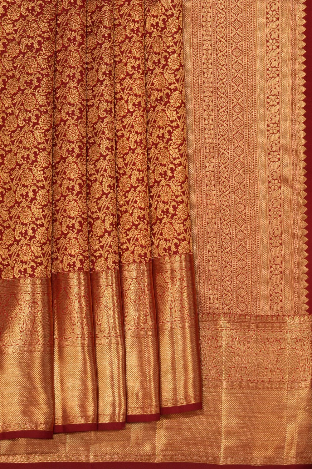 Kanchipattu Brocade Maroon Saree