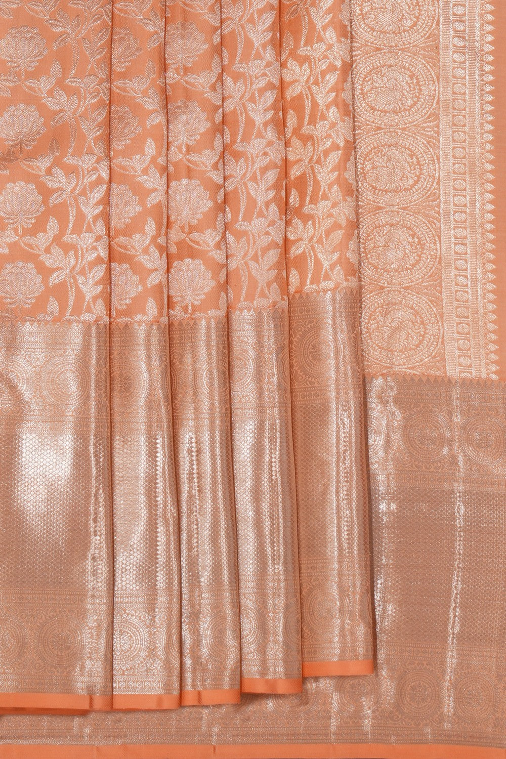 Kanchipattu Brocade Peach Saree