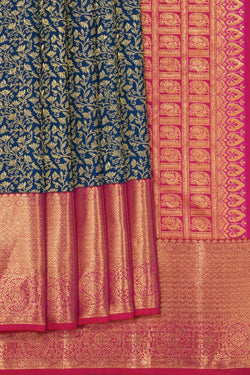 Image of Kanchipattu Brocade Blue Saree