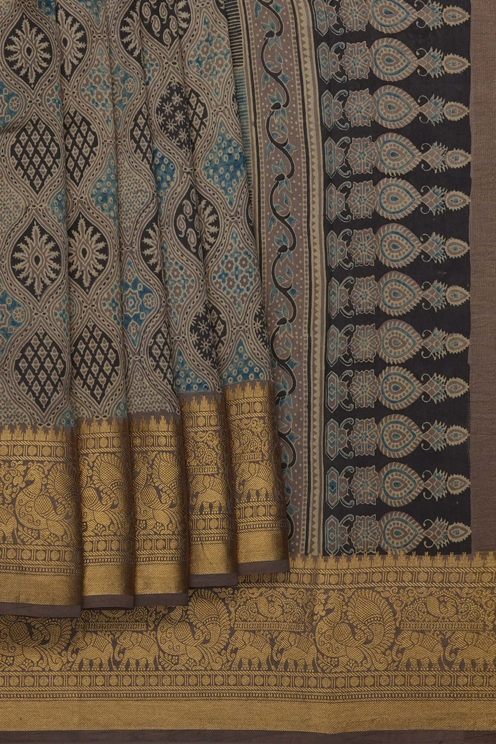 Image of Ajrakh Printed Saree