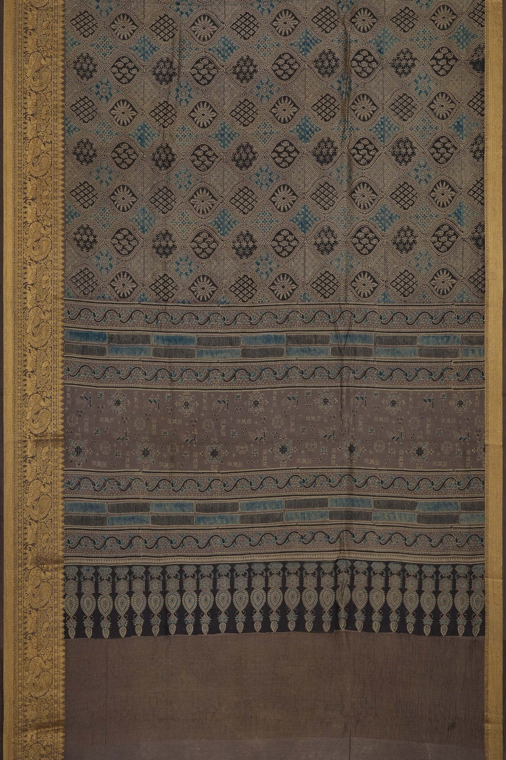Image of Ajrakh Printed Saree