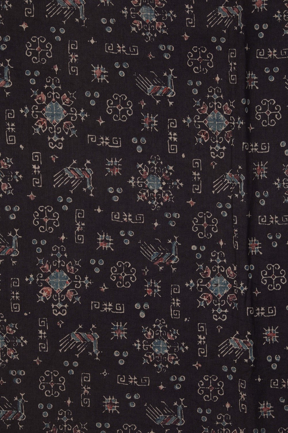 Image of Ajrakh Printed Brown Saree