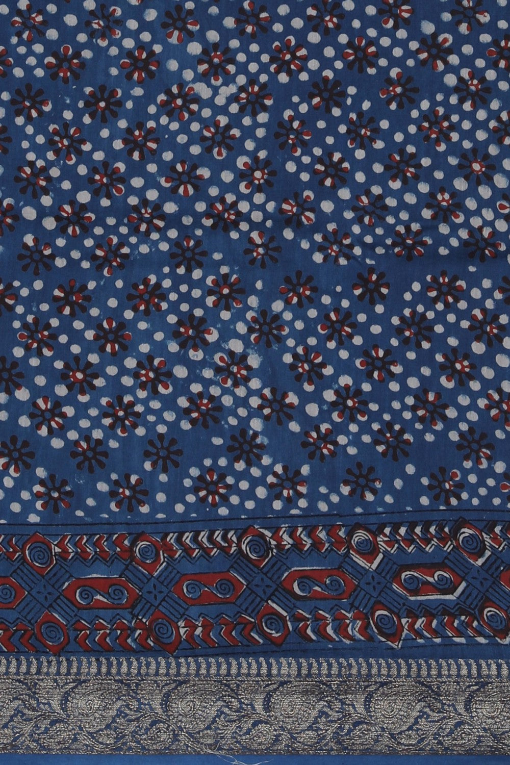 Image of Bagru block printed Chanderi Saree