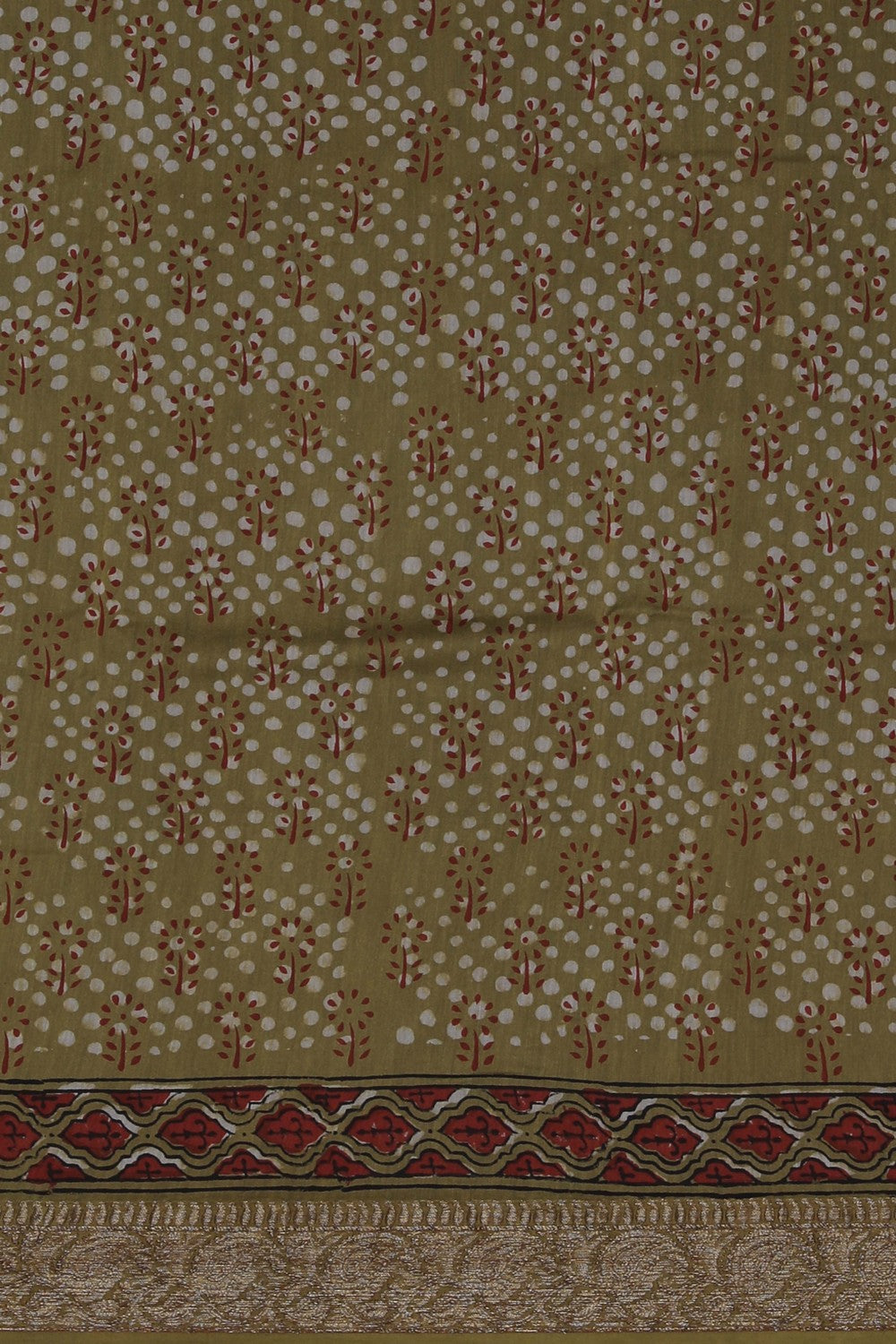 Image of Bagru block printed Chanderi Saree