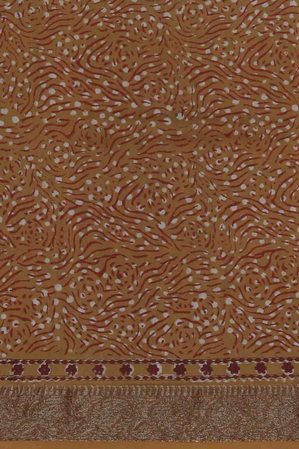 Image of Bagru block printed Chanderi Saree
