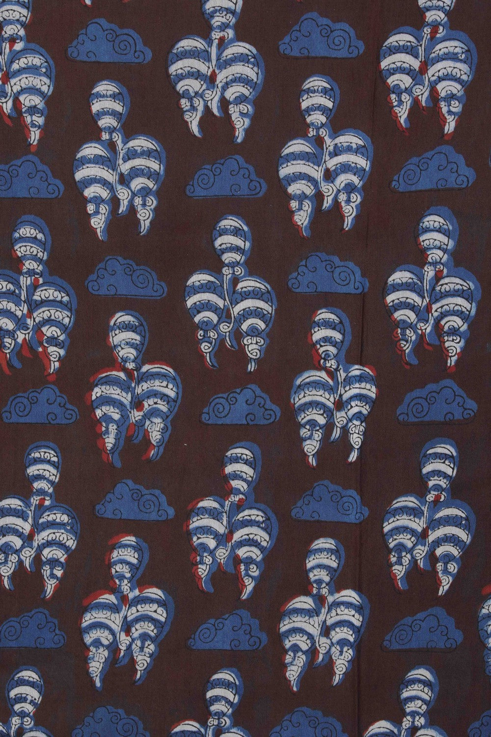 Image of Bagru block printed Chanderi Saree